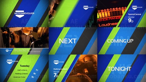 彩色多边形移动栏目包装AE模板