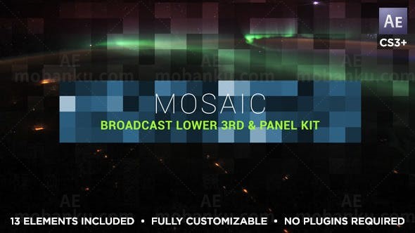 马赛克效果字幕标题包AE模板