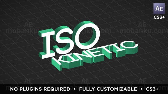 等距动力文字标题展示AE模板