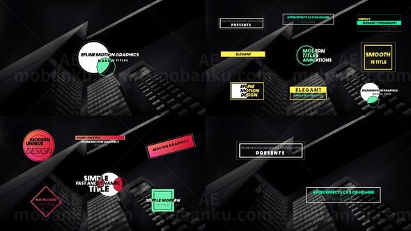 时尚文字标题动画AE模板