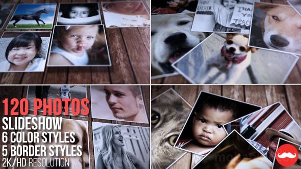 桌面回忆相册照片掉落片头AE模板