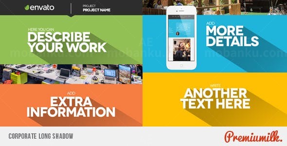 企业标题长阴影展示AE模板