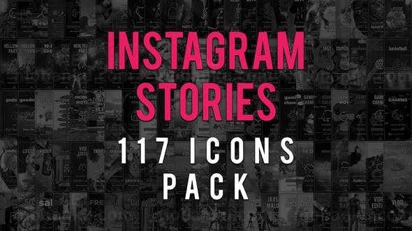 Instagram手机视频图标动画元素AE模板