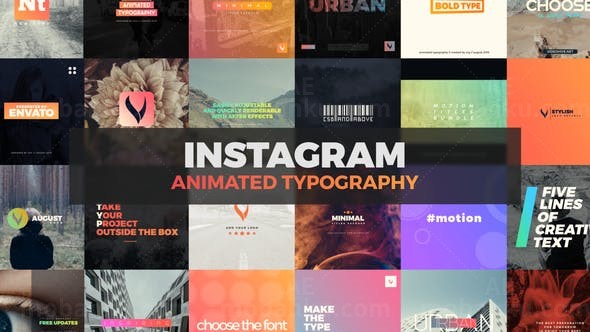 Instagram动感排版AE模板