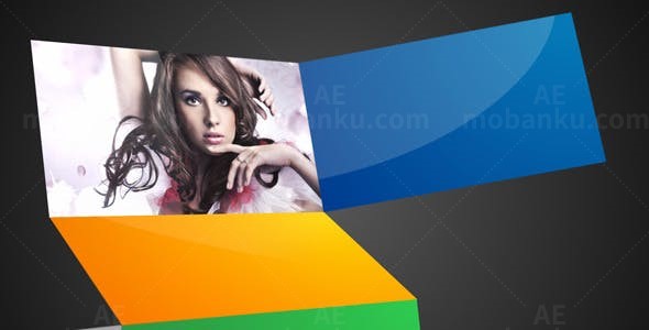 折页展开效果片头AE模板