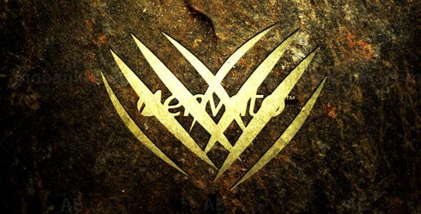 怪兽爪子墙壁划痕Logo动画AE模板