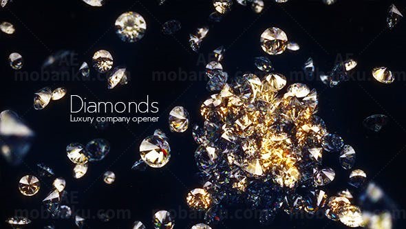 水晶钻石汇聚Logo动画AE模板