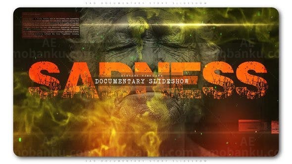 沉痛历史幻灯片AE模板