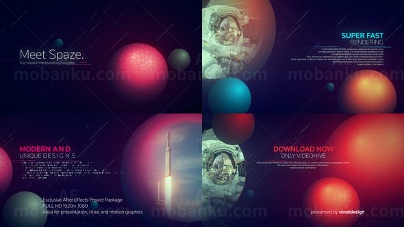 星球图文片头AE模板