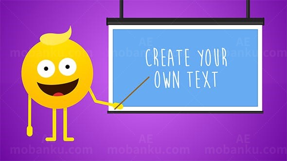 卡通表情介绍展示动画AE模板