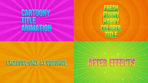 15组卡通文字标题动画AE模板