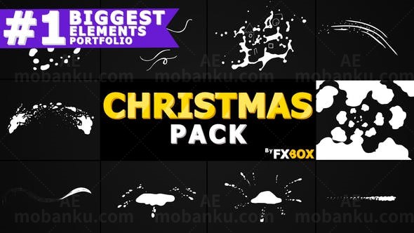 冬雪动画元素AE模板