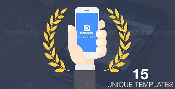 Instagram手机视频展示AE模板