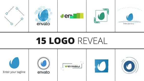 15组扁平化图形Logo动画AE模板