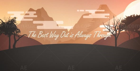 扁平化场景记录回忆MG动画片头AE模板