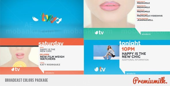 彩色时尚宣传栏目包装AE模板