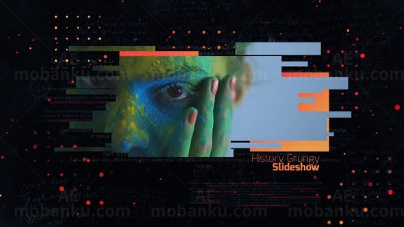 水墨遮罩历史时间线视频片头AE模板