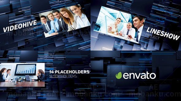 荧屏光线商务幻灯片AE模板