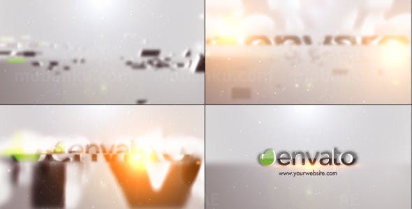 迷你碎条组合标志动画AE模板