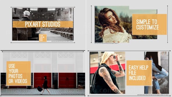 简洁图片展示开场AE模板