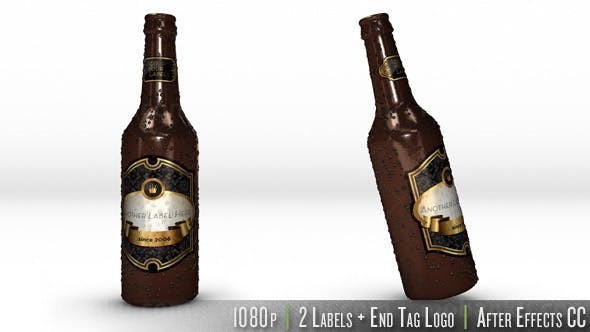 啤酒品牌标志展示AE模板