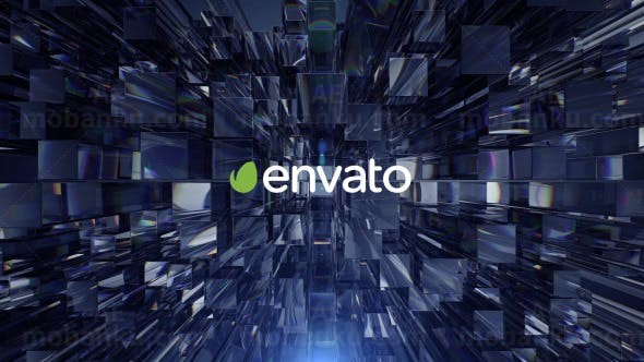 玻璃方条矩阵标志展示AE模板