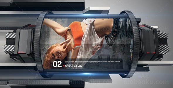 科技感结合三维模型AE模板