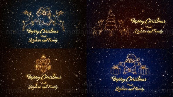 简短圣诞节问候AE模板