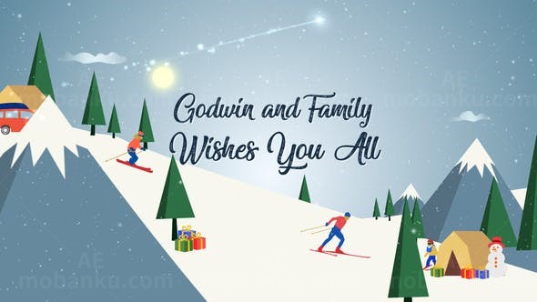 圣诞节文字展示AE模板