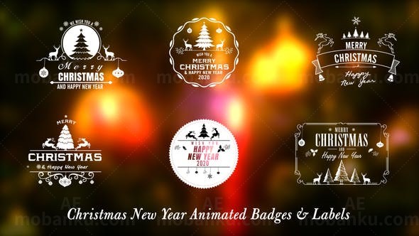 圣诞新年徽章AE模板