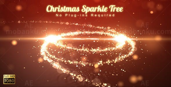 粒子圣诞树闪耀AE模板