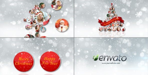 多图汇聚圣诞树AE模板