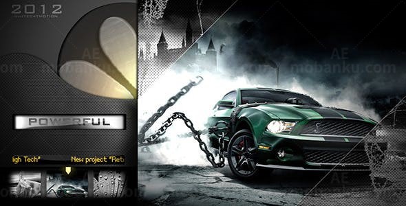 复古高科技机械金属效果电视包装AE模板