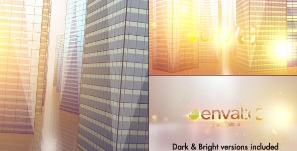 建筑高楼穿梭标志展示AE模板