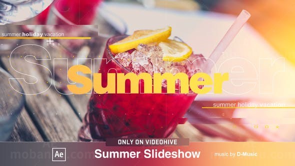 夏日游玩片头AE模板