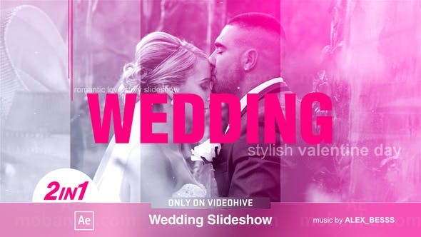 浪漫婚礼图片开场AE模板