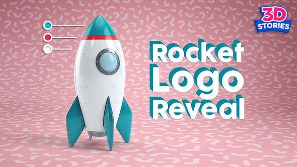 三维火箭Logo动画AE模板