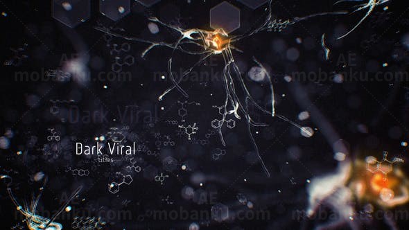 黑暗病毒细胞三维动画宣传片头AE模板
