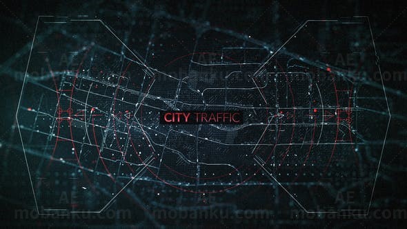 科技感城市交通宣传片头AE模板