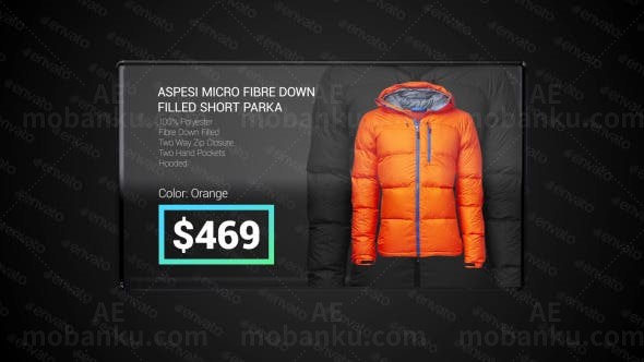 玻璃面板图文幻灯片AE模板