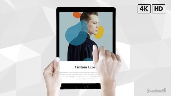 滑动平板电脑内容展示AE模板