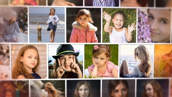 优雅清新照片墙相册片头AE模板