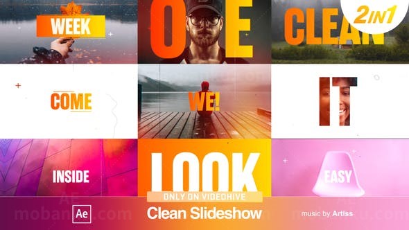 动感节奏闪烁效果幻灯片AE模板