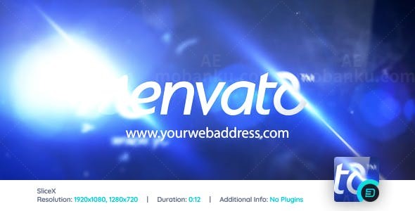 X撕裂文字标志动AE模板