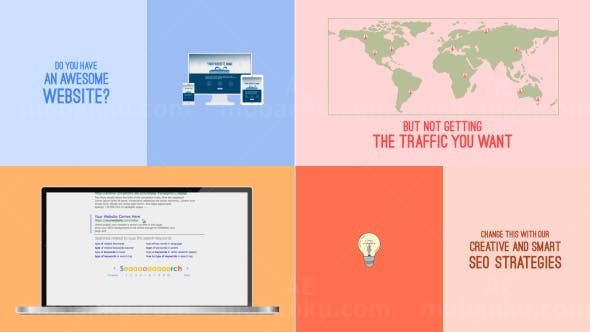 扁平化商务宣传片头AE模板