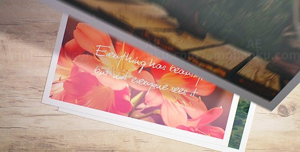 照片相册掉落片头AE模板