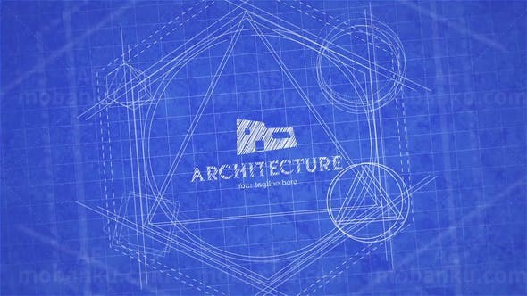 蓝图线条设计Logo动画AE模板