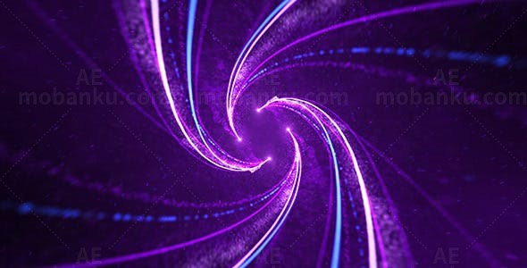 漂亮粒子线条螺旋环绕Logo动画AE模板