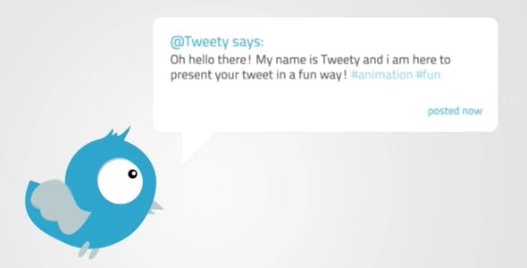 卡通小鸟云层树枝AE模板