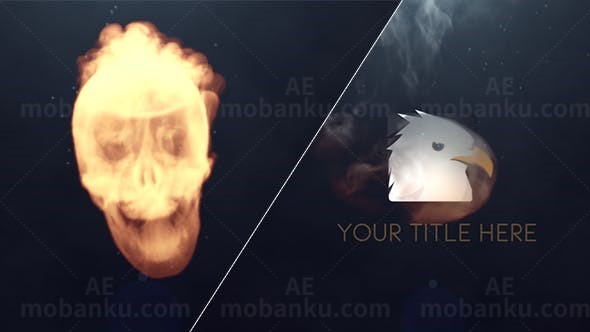 烟雾骷髅头Logo动画AE模板